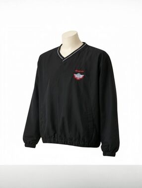 Snap-On Tools Windbreaker XXL Black V-Neck Nylon Pullover Jacket